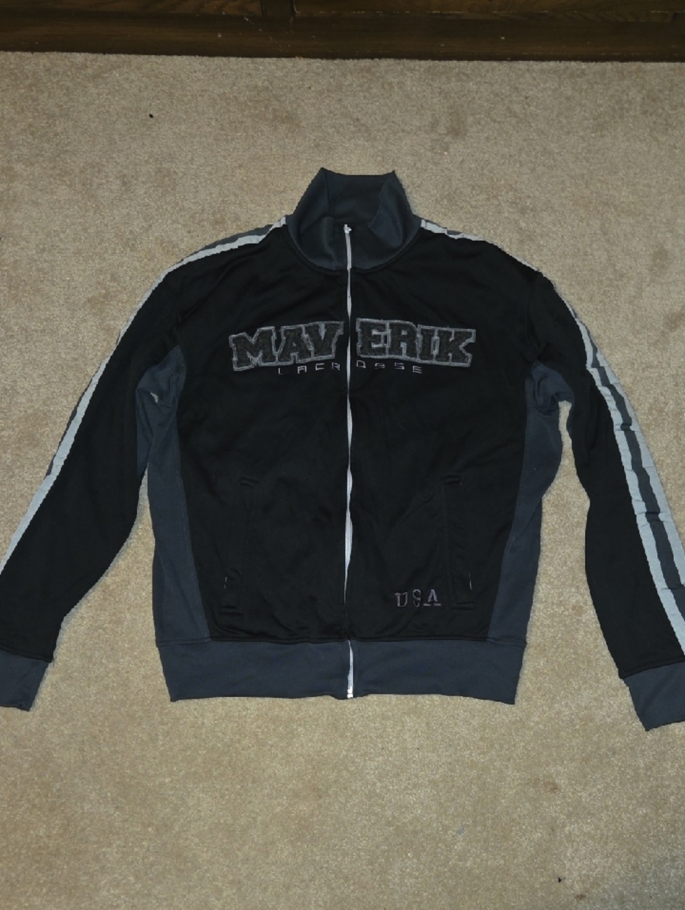 Black & Gray Full-Zip Athletic Jacket